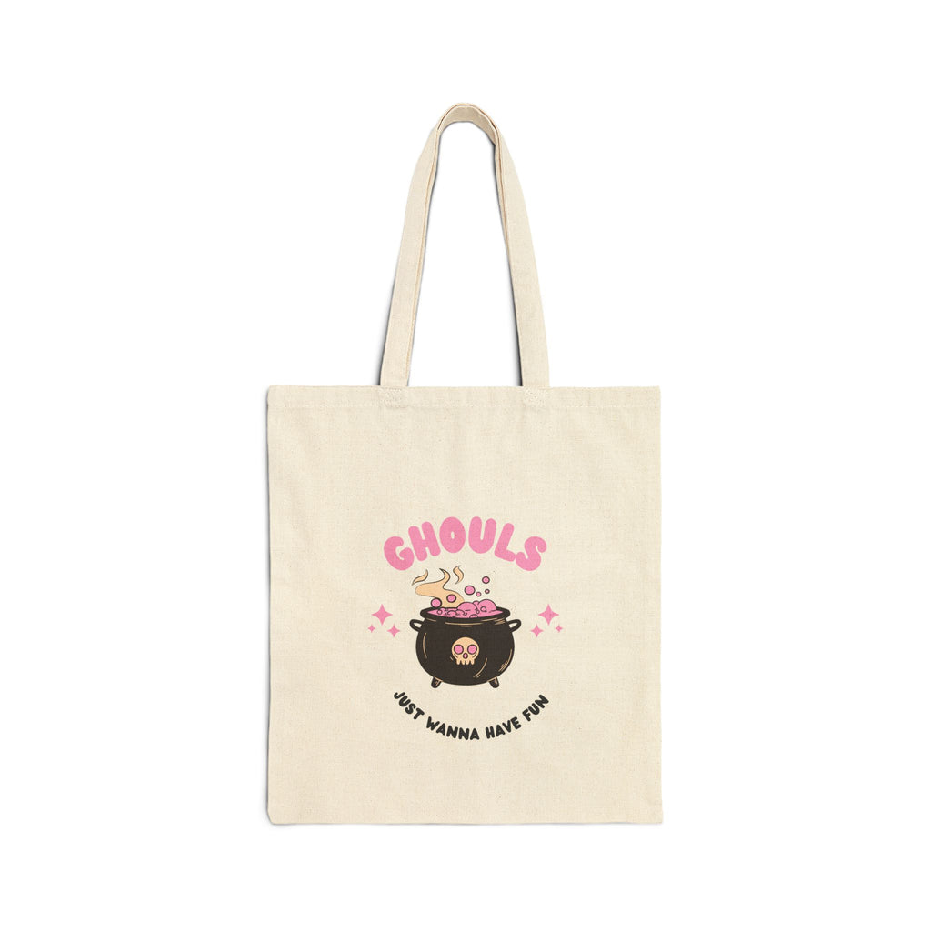 Ghouls Just Wanna Have Fun Canvas Tote — Cute Halloween Trick-or-Treat Bag