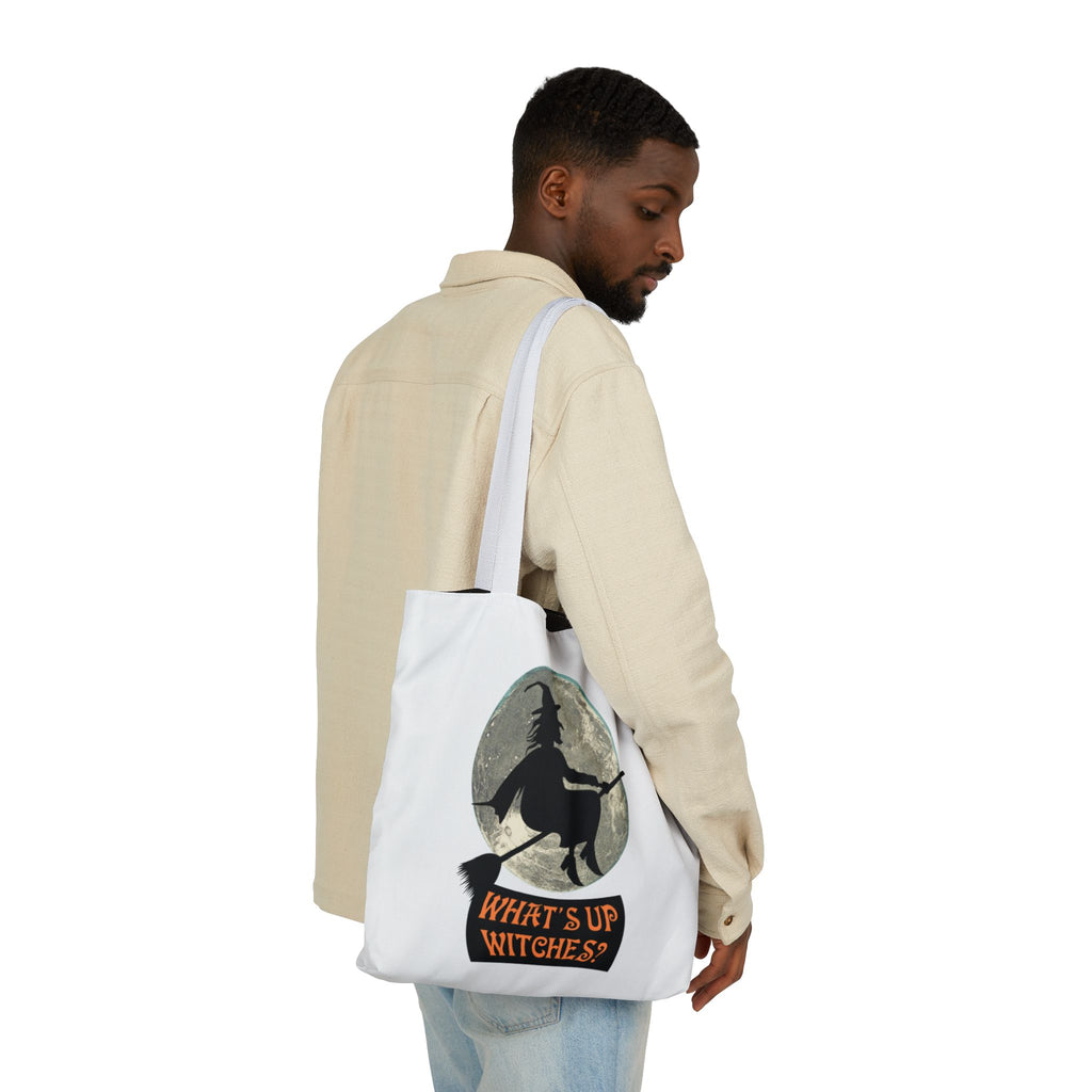 What’s Up Witches Halloween Witch Canvas Tote Bag