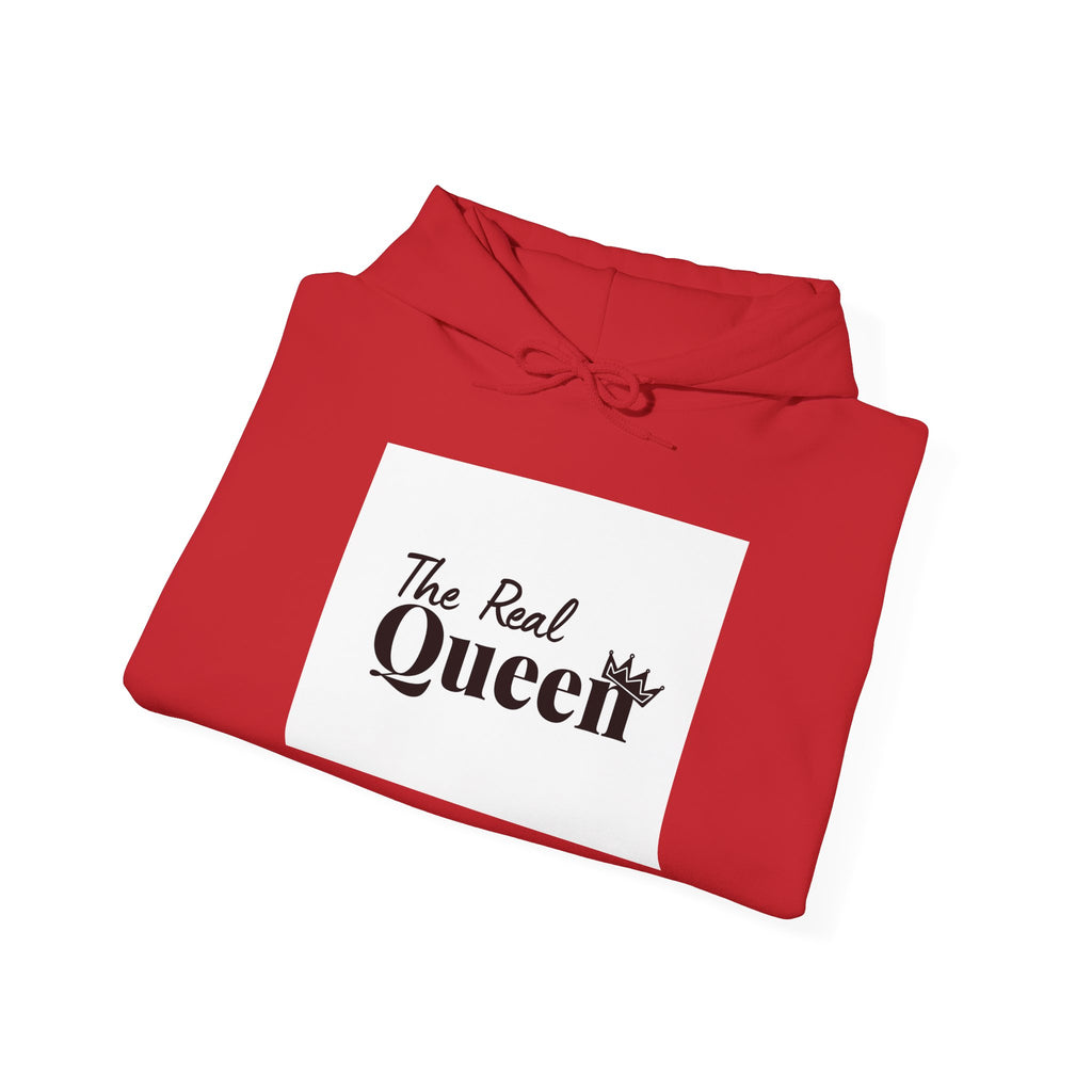 The Real Queen Hoodie — 'Slate & Social' Graphic Pullover for Bold Fashionistas