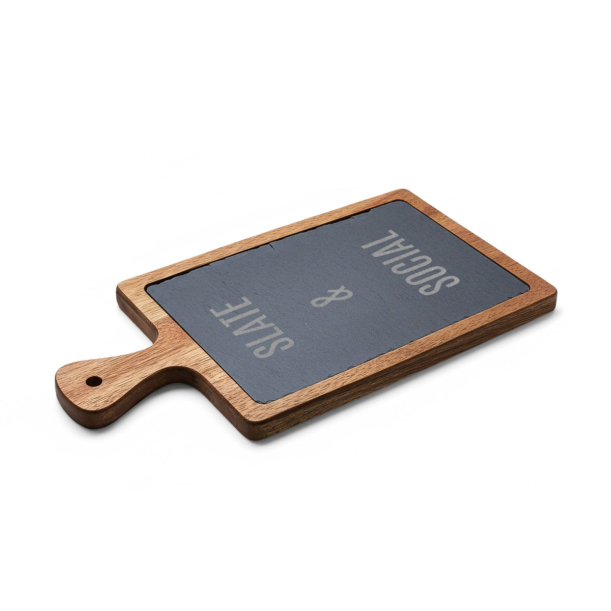 Slate & Social Engraved Charcuterie Board with Cheese Tools