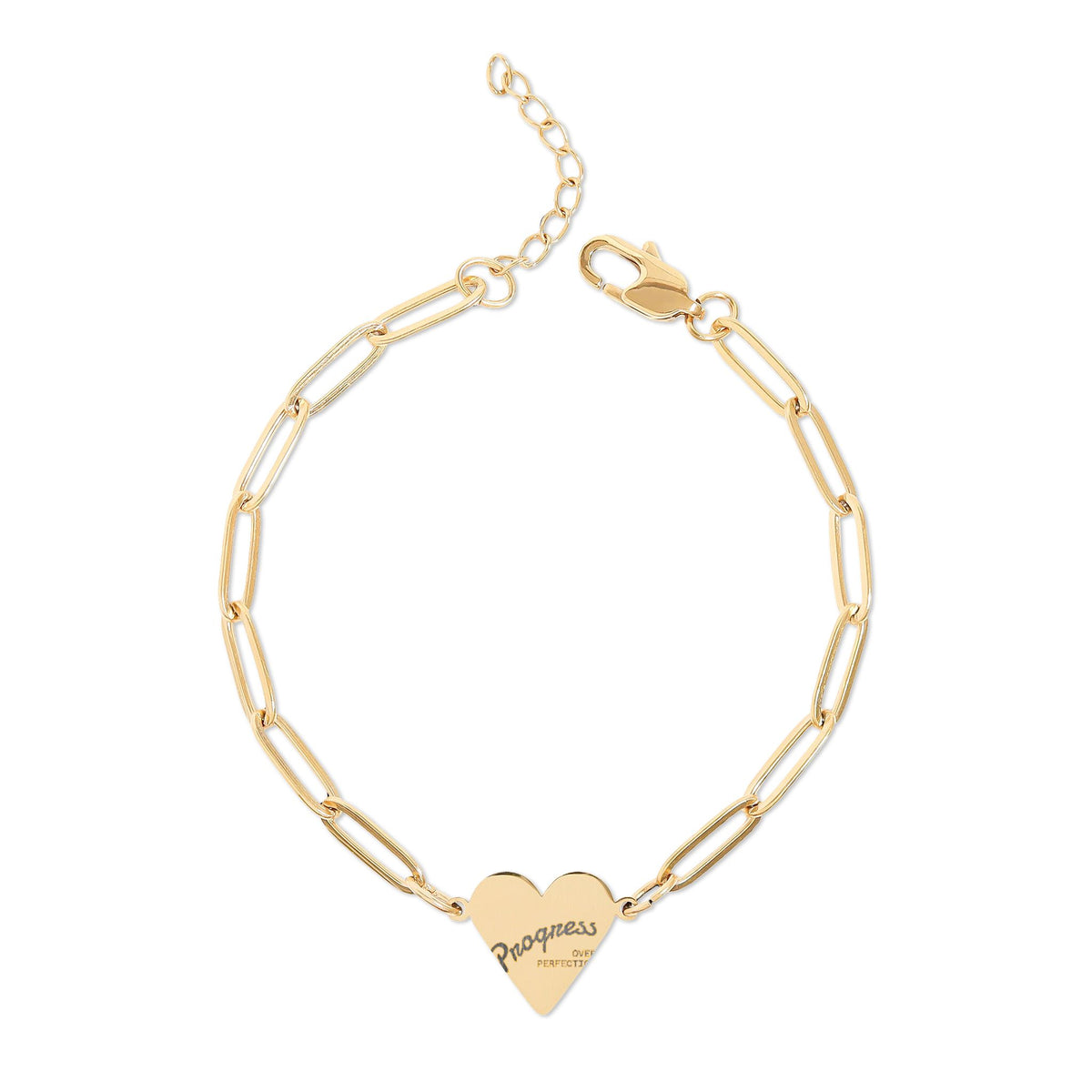 Paperclip Heart Bracelet – Personalized Engraved Gift for Her