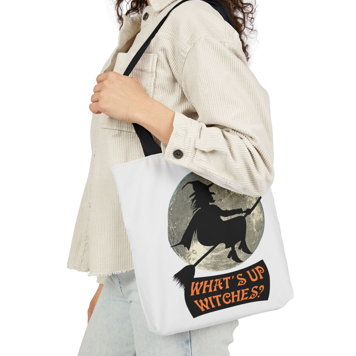 What’s Up Witches Halloween Witch Canvas Tote Bag
