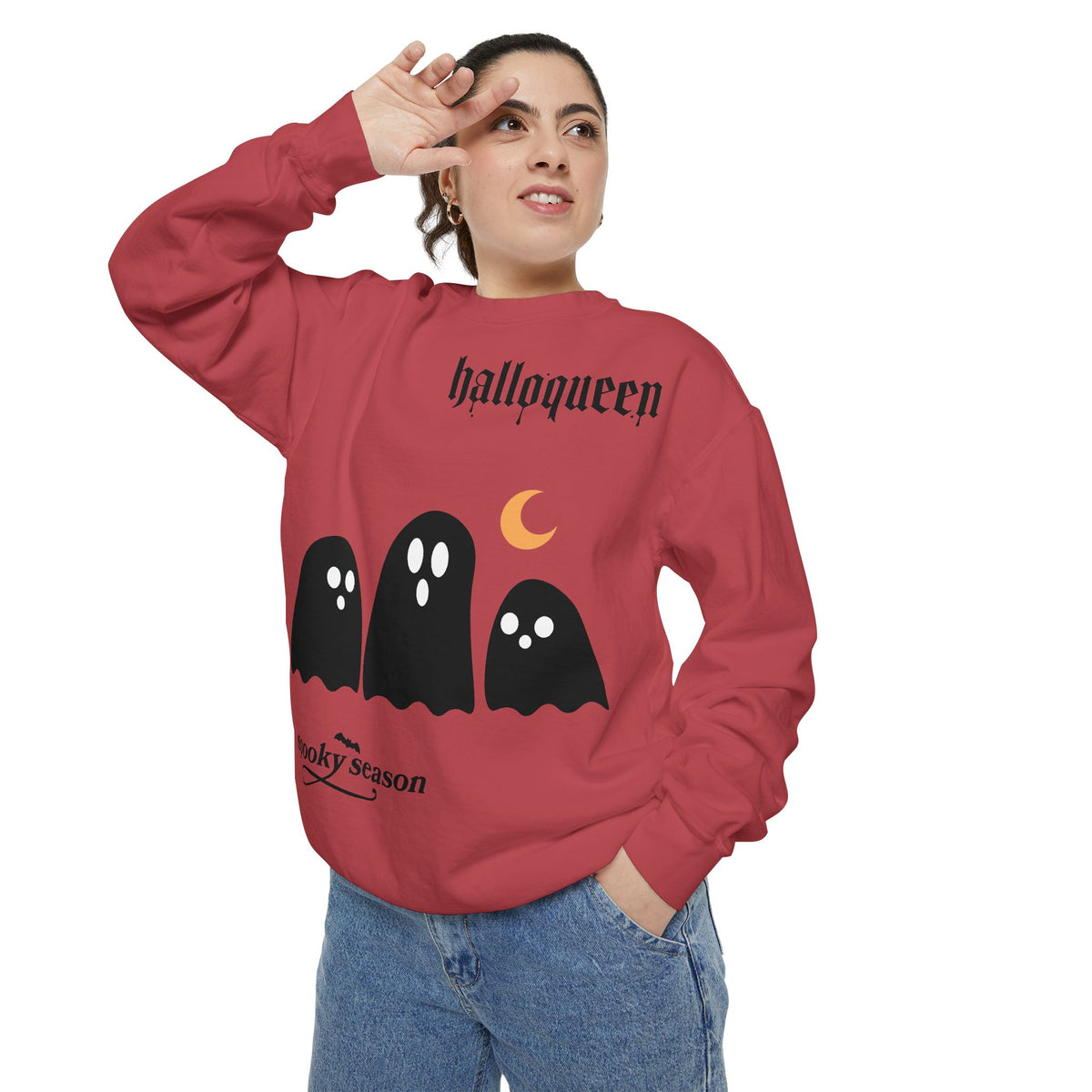 Halloween Ghosts Sweatshirt — "halloqueen" Spooky Season Crewneck