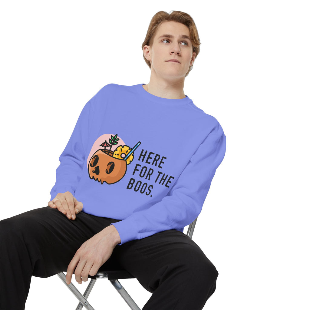 Halloween Pumpkin "Here for the Boos" Sweatshirt
