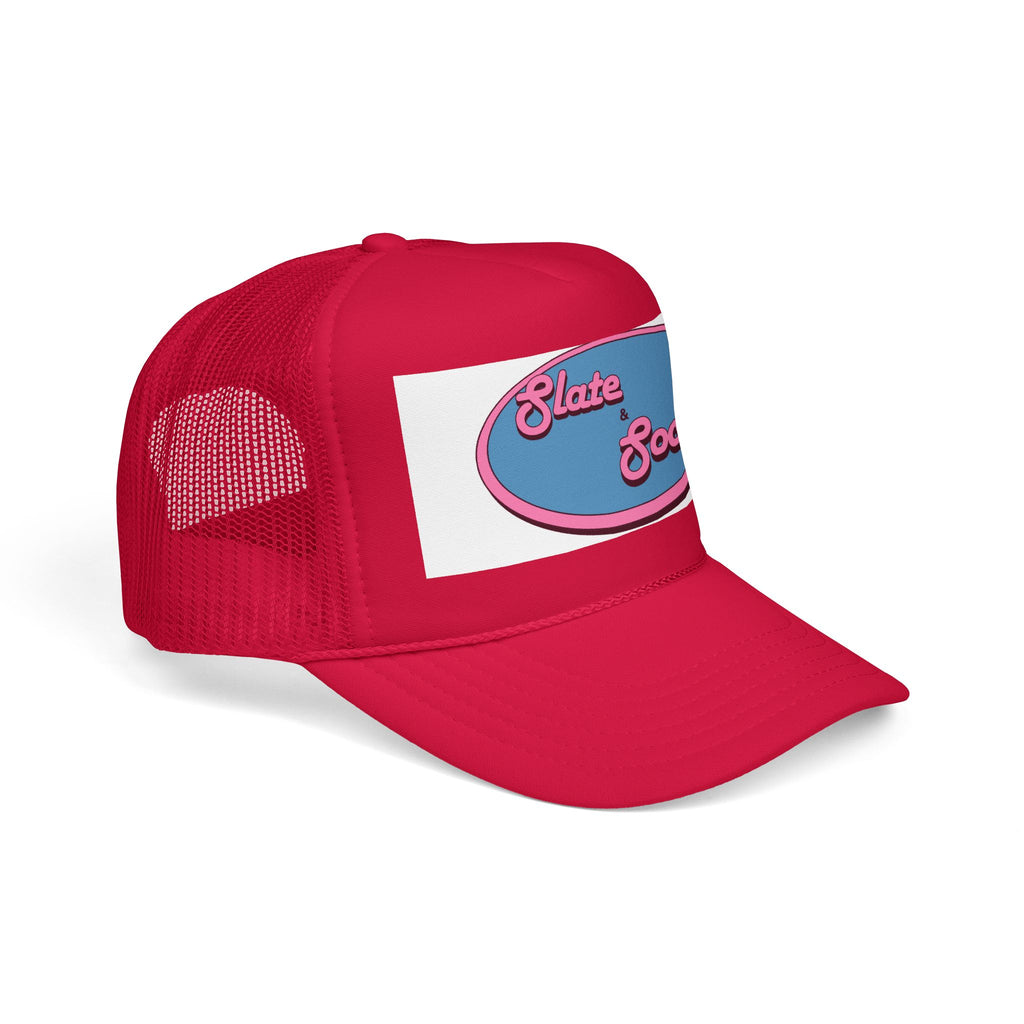 Trucker Hat — "Slate & Social" Retro Patch Foam Cap