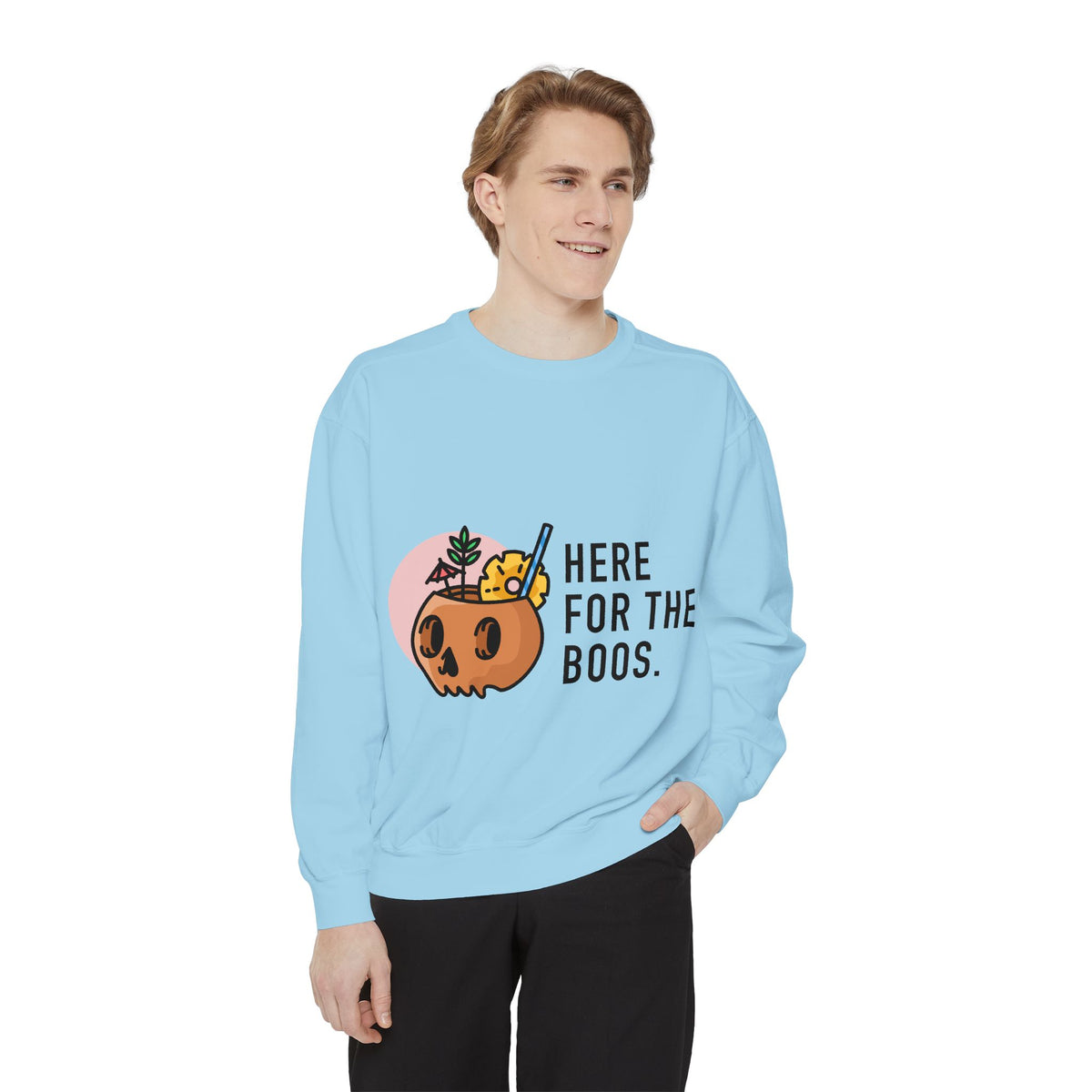 Halloween Pumpkin "Here for the Boos" Sweatshirt