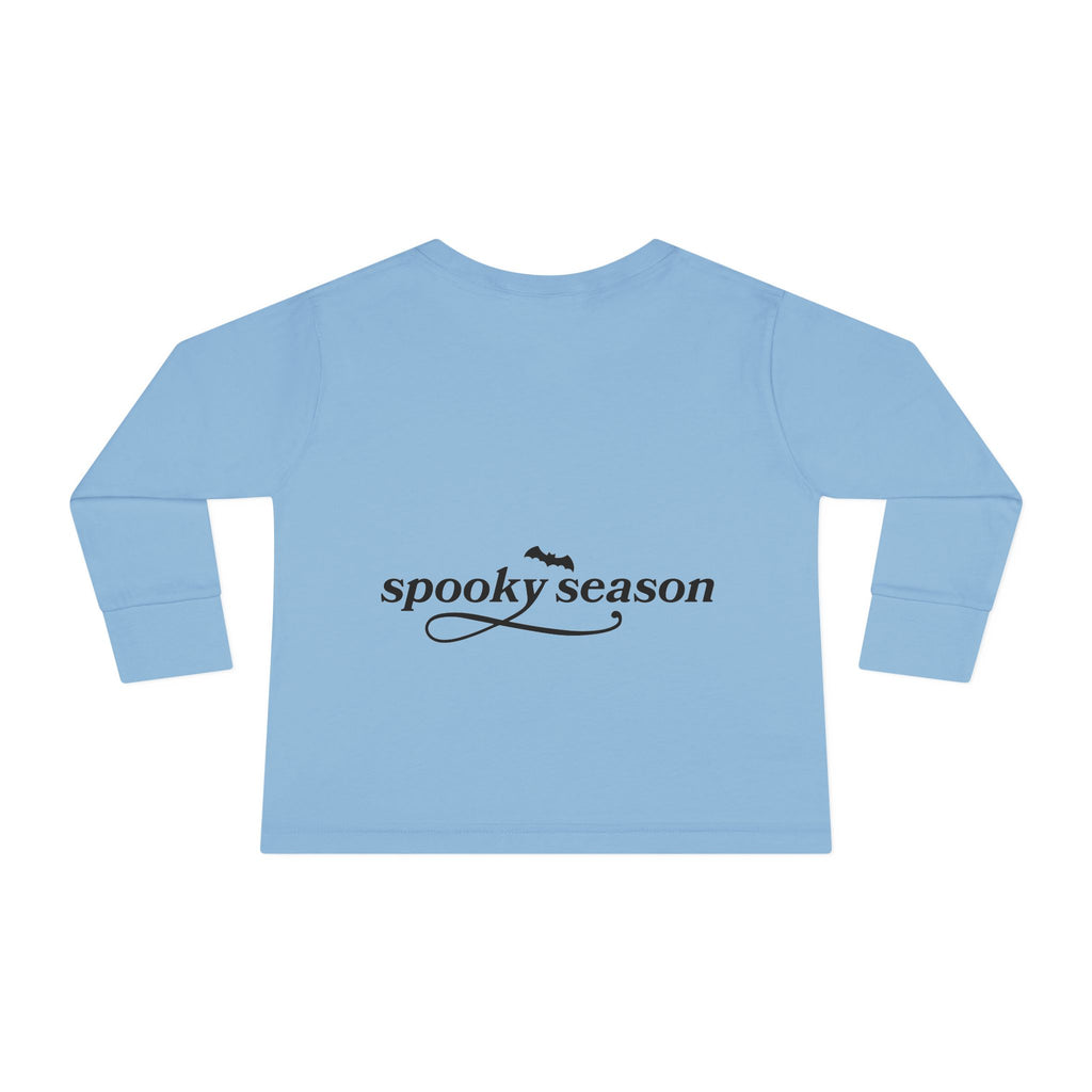 Toddler Long Sleeve Tee — "hey BOO" Halloween Spooky Season Shirt