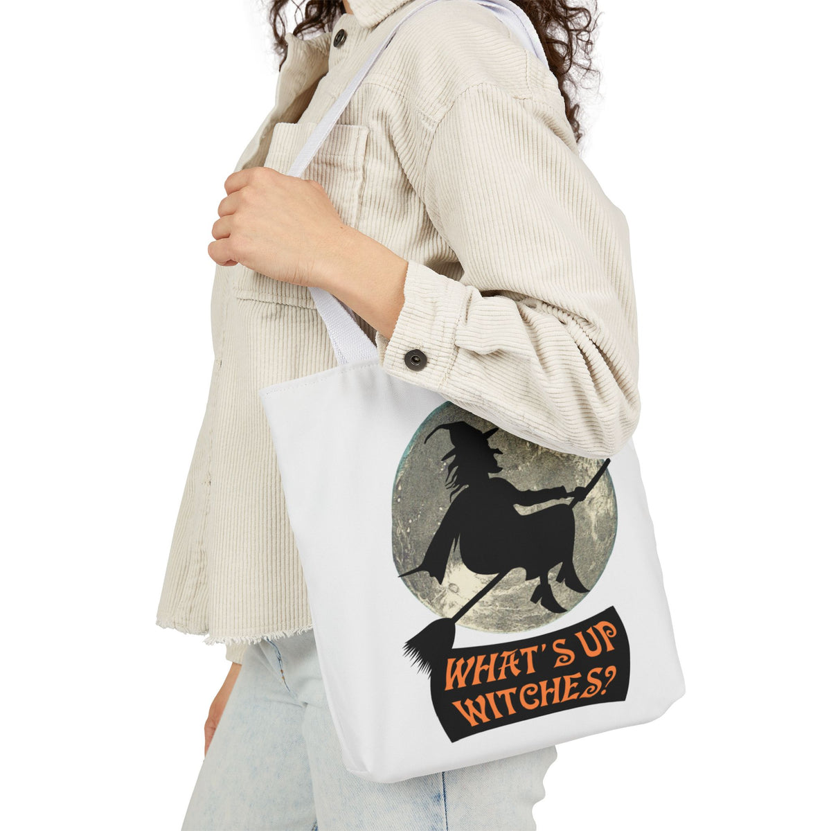 What’s Up Witches Halloween Witch Canvas Tote Bag