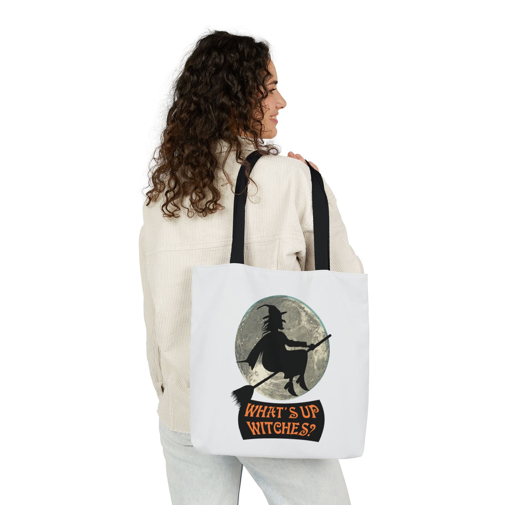 What’s Up Witches Halloween Witch Canvas Tote Bag