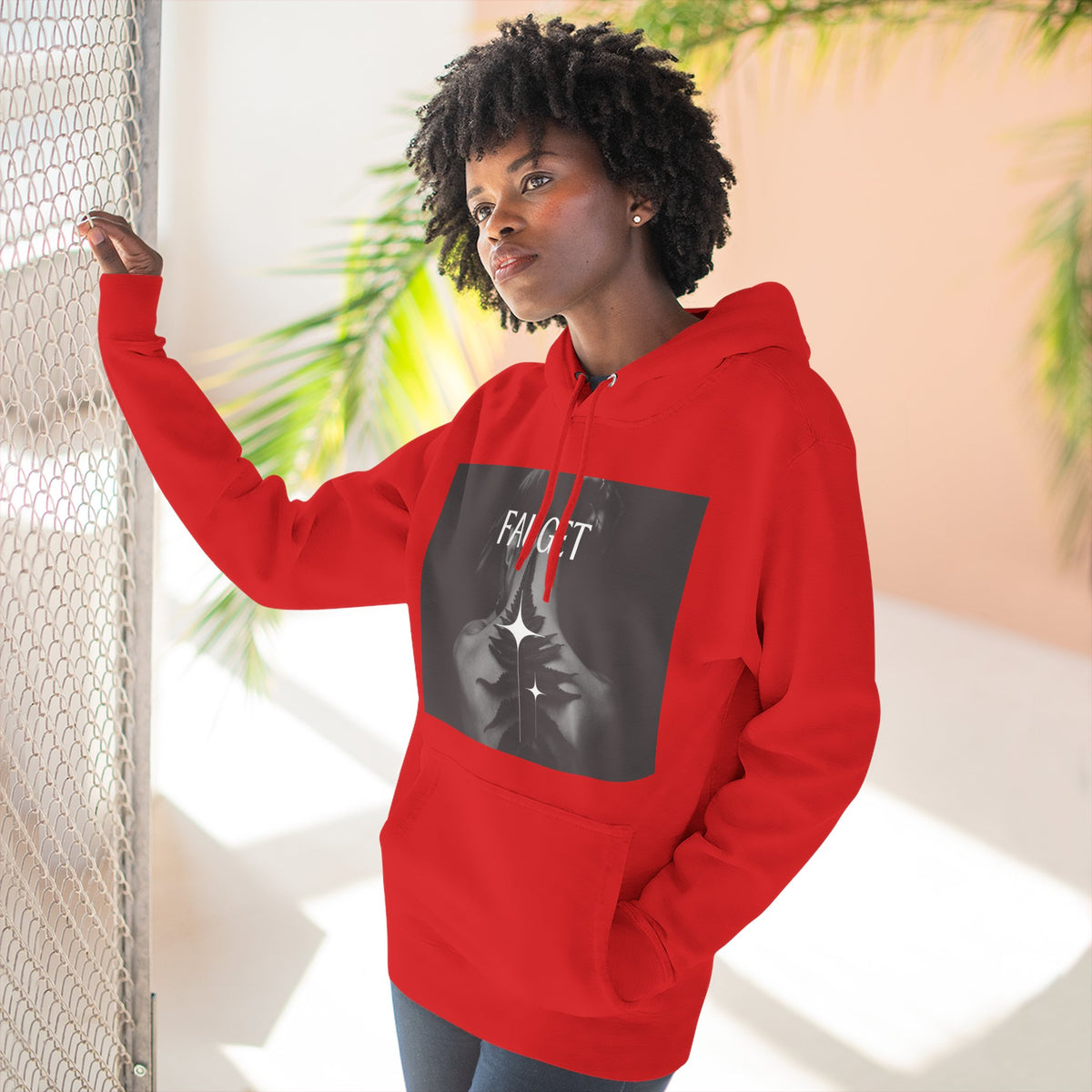 Hoodie — 'FAUCET' Monochrome Prayer Hands Graphic Hoodie