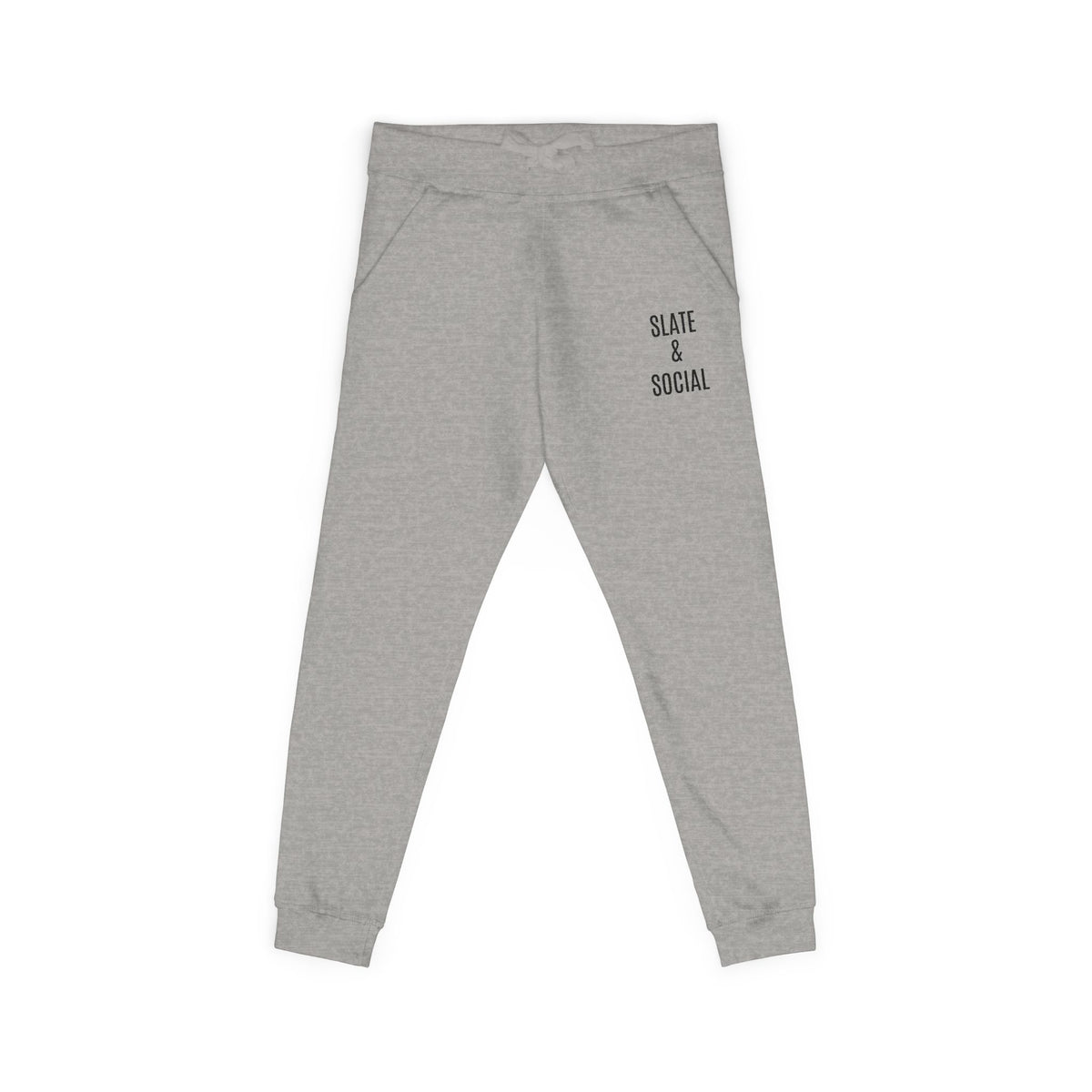 Embroidered 'Slate & Social' Fleece Sweatpants — Cozy Casual Joggers
