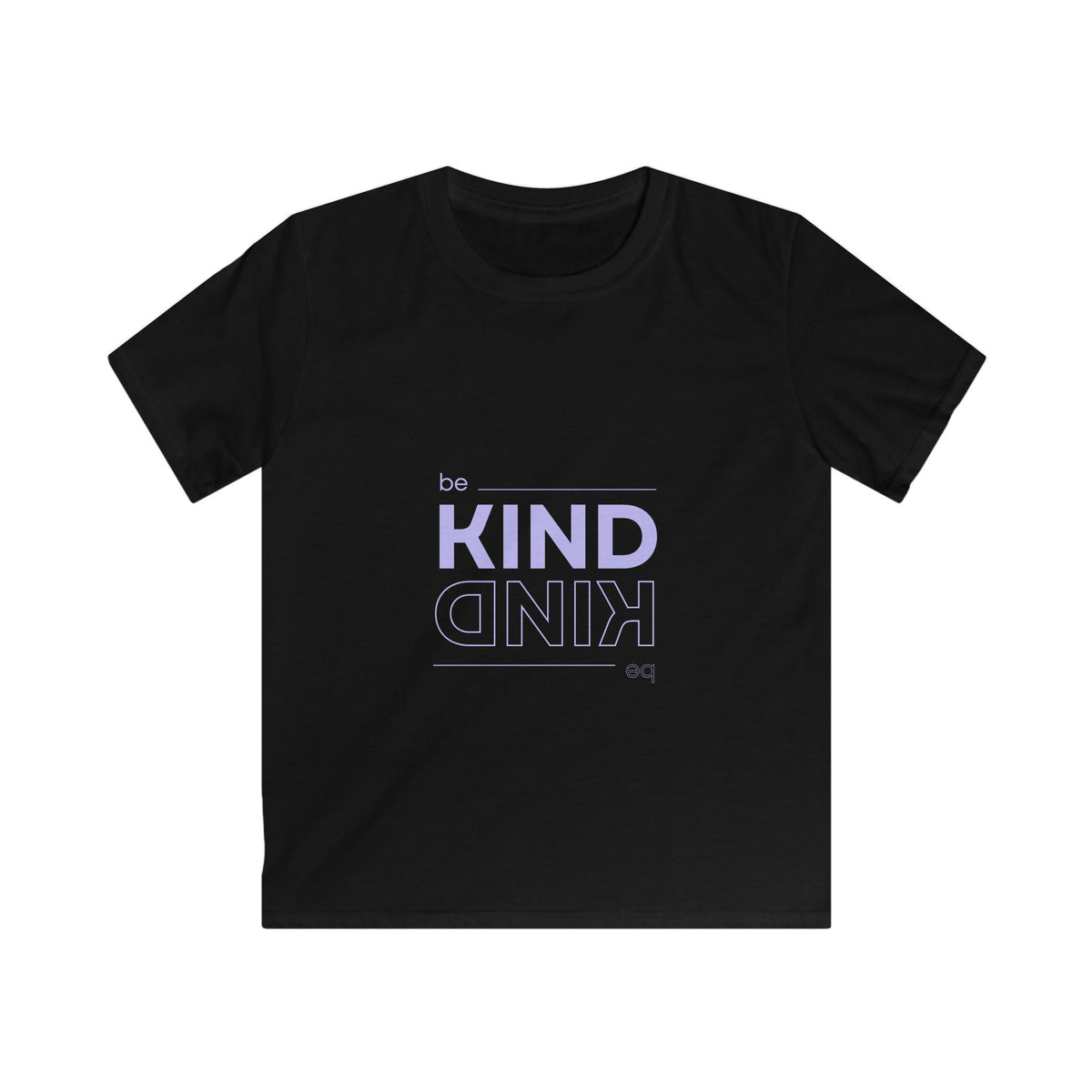 Kids Tee — "Be Kind" Pastel Mirror Graphic