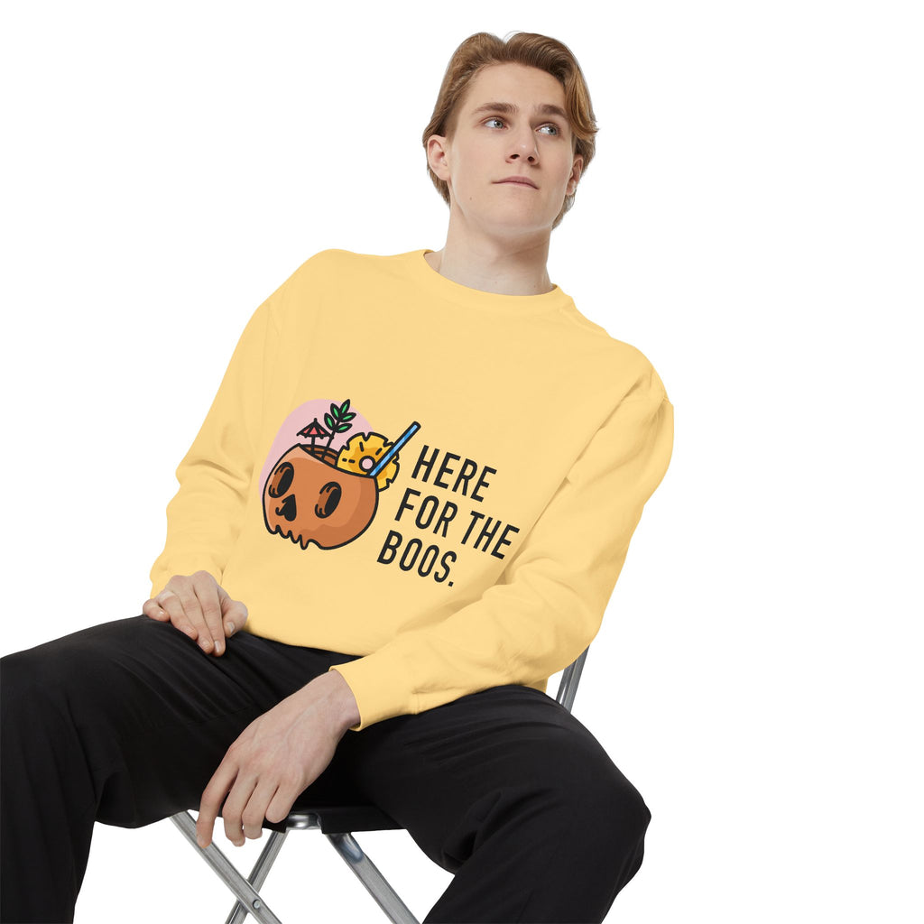 Halloween Pumpkin "Here for the Boos" Sweatshirt