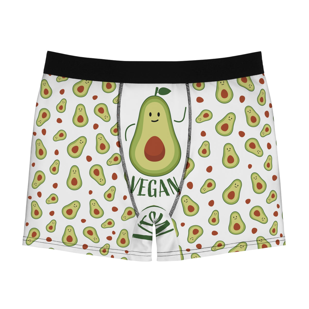 Vegan Avocado Boxer Briefs — Cute All-Over Print Men’s Undergarment