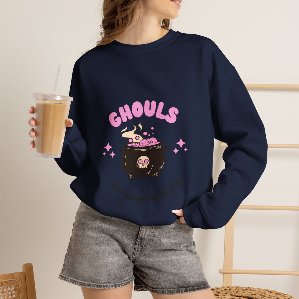 Ghoul Crewneck Sweatshirt — "Ghouls Just Wanna Have Fun" Cute Halloween Pullover