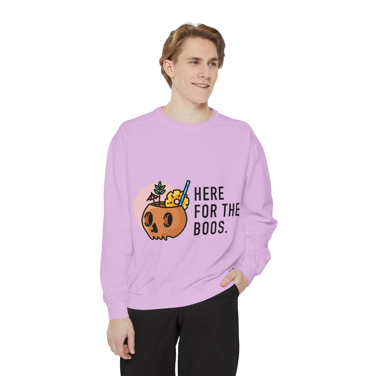 Halloween Pumpkin "Here for the Boos" Sweatshirt