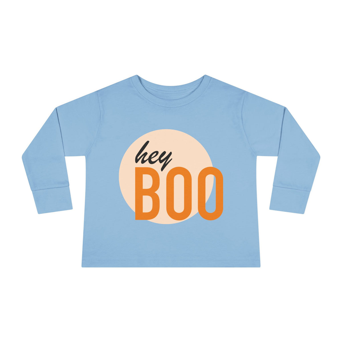 Toddler Long Sleeve Tee — "hey BOO" Halloween Spooky Season Shirt