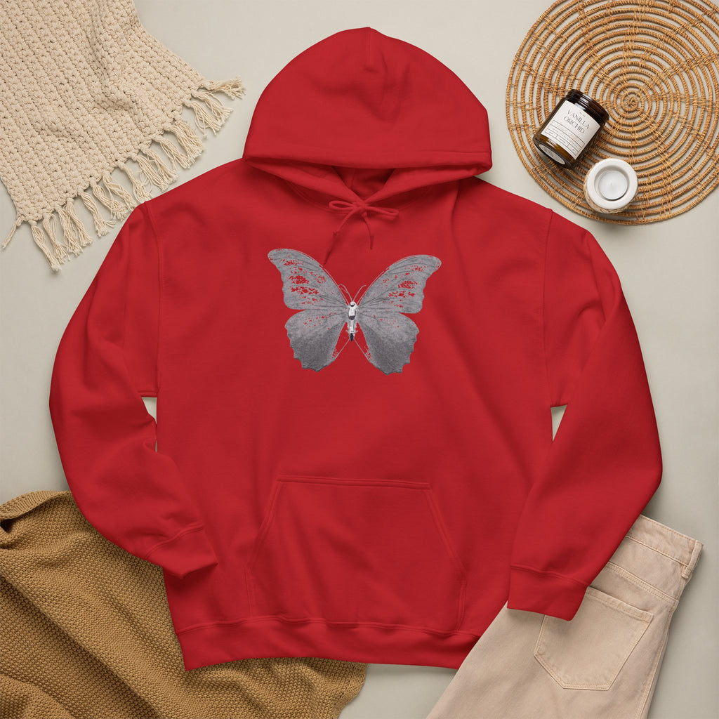 Butterfly Graphic Hoodie — 'Slate & Social' Minimalist White Pullover