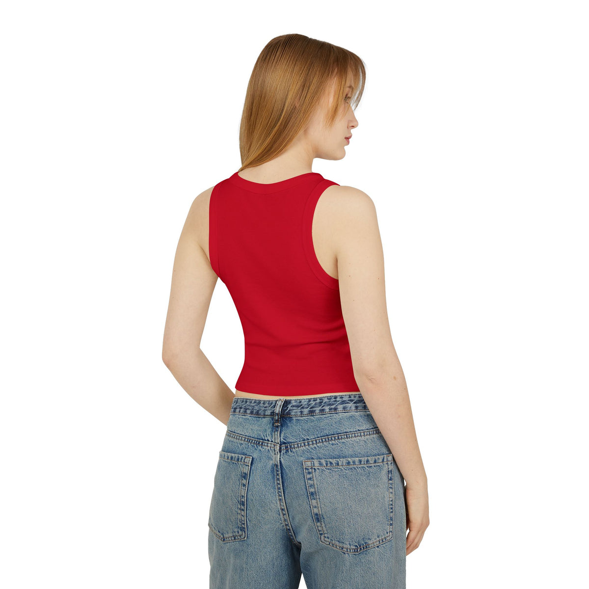 Bad Bitch Racer Tank Top — Women's Crop Ribbed Tank