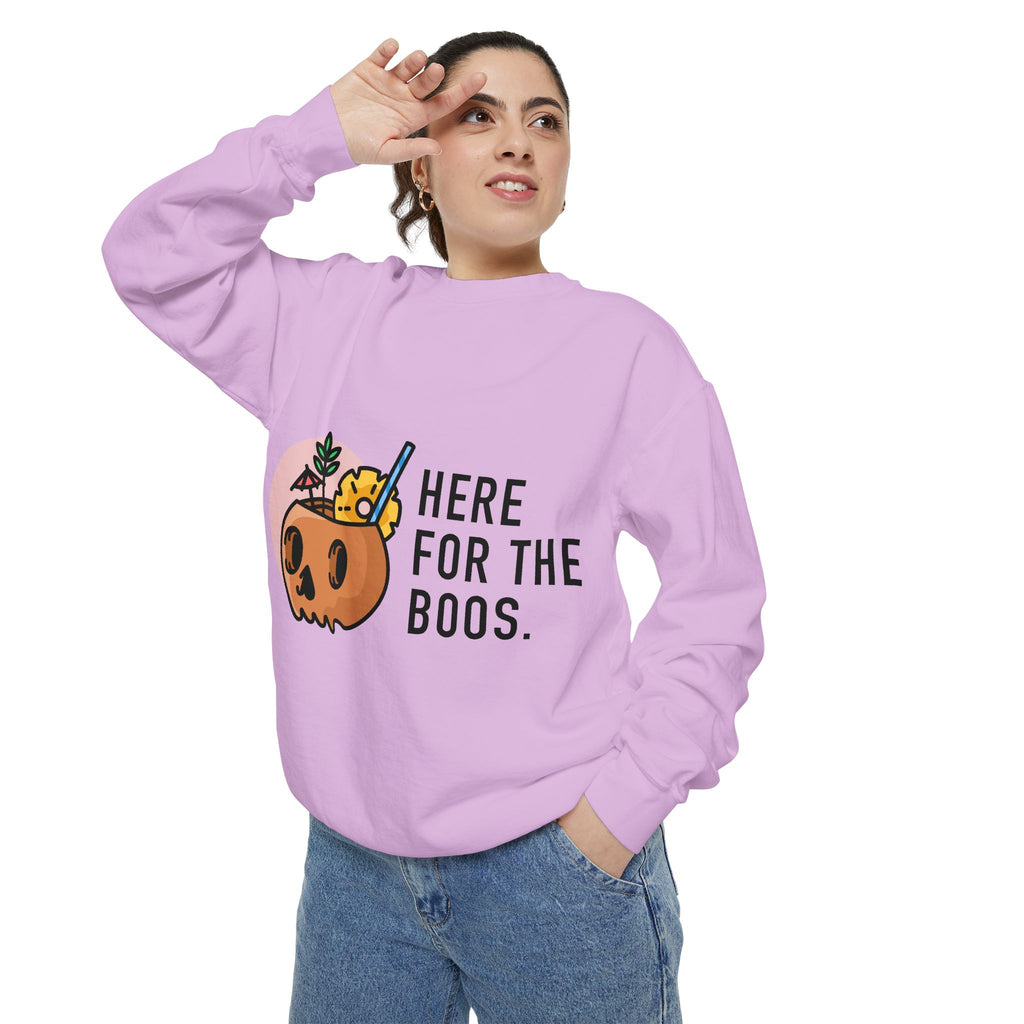 Halloween Pumpkin "Here for the Boos" Sweatshirt