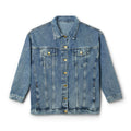 Women's Denim Jacket with Embroidered Progress Floral Design