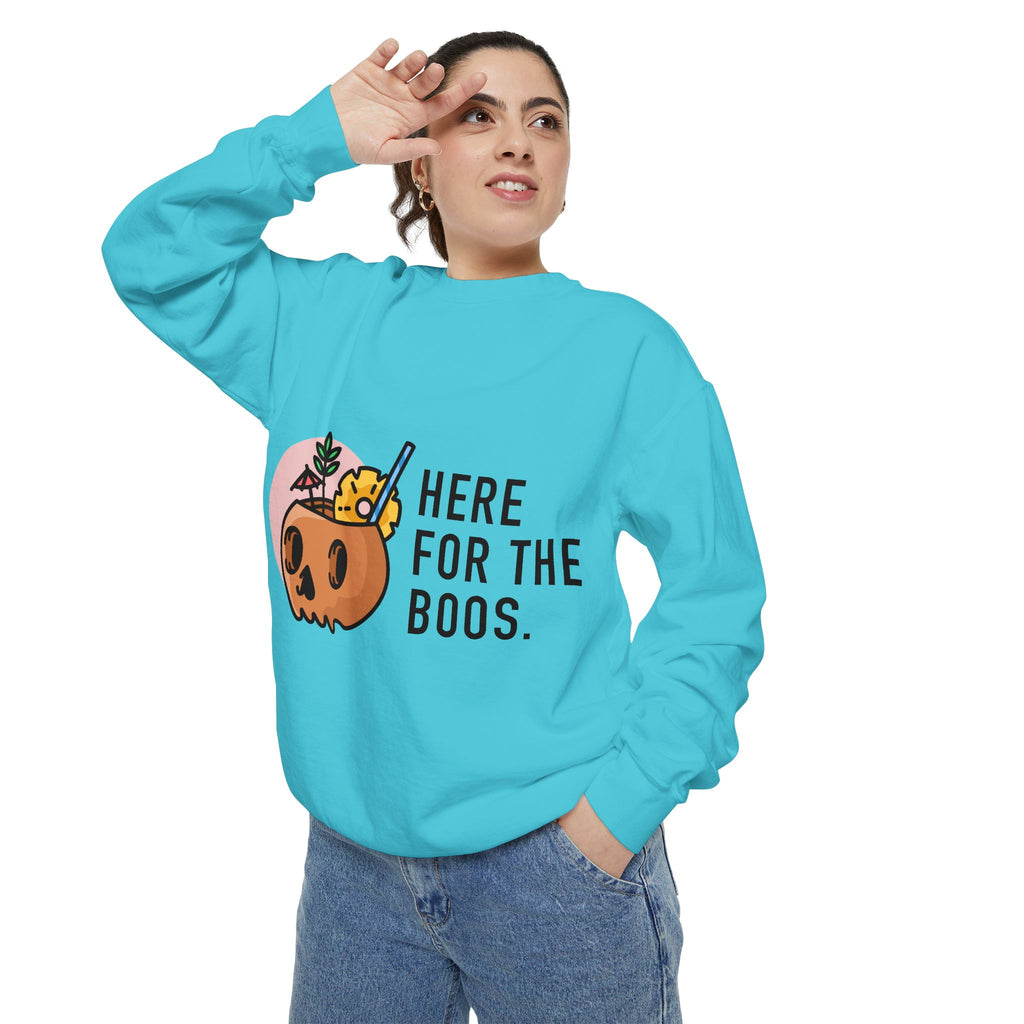 Halloween Pumpkin "Here for the Boos" Sweatshirt