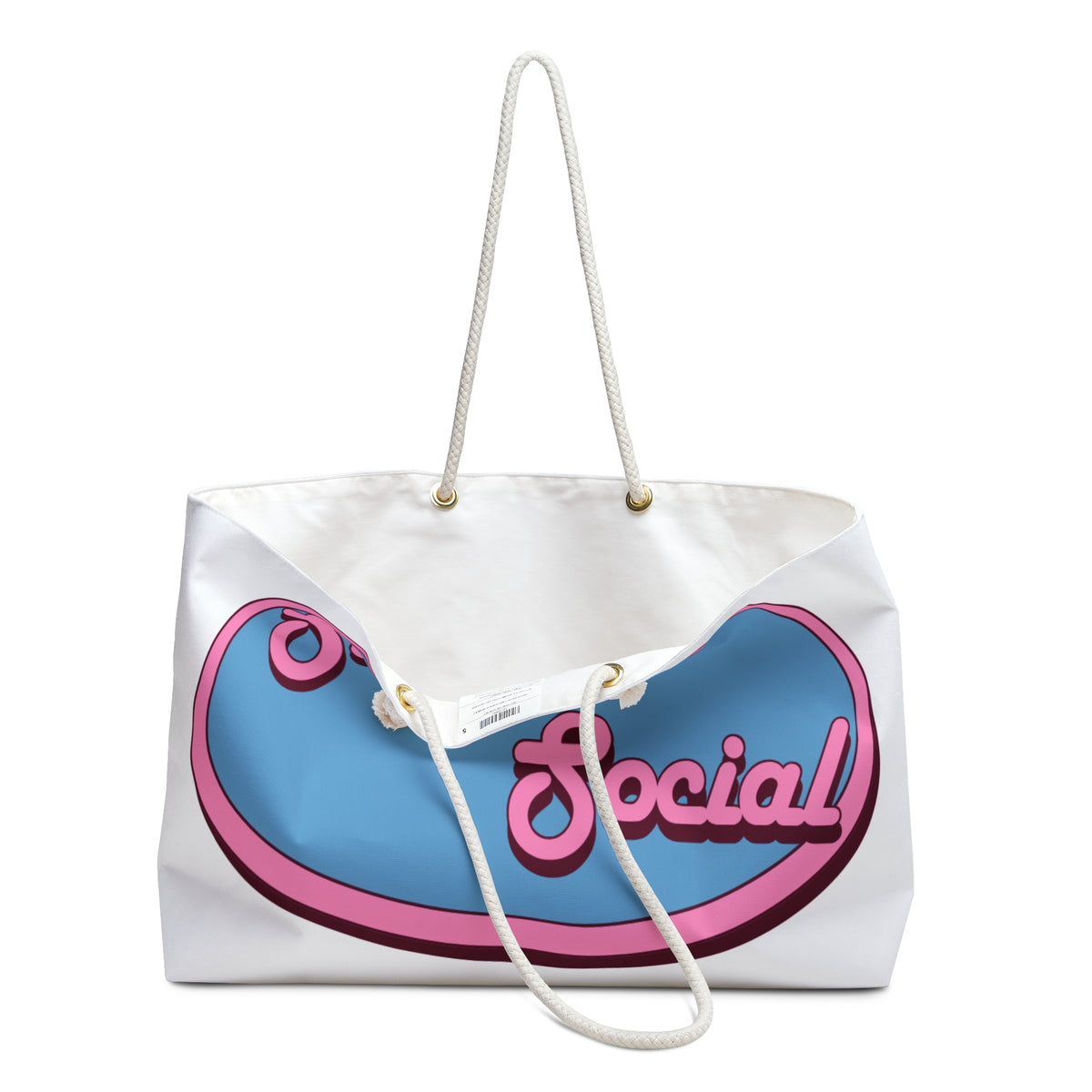 Weekender Bag — Slate & Social Retro Logo Canvas Travel Tote