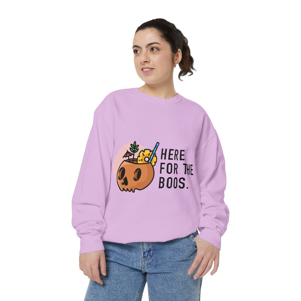 Halloween Pumpkin "Here for the Boos" Sweatshirt