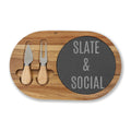 Slate & Social Engraved Charcuterie Board with Cheese Tools
