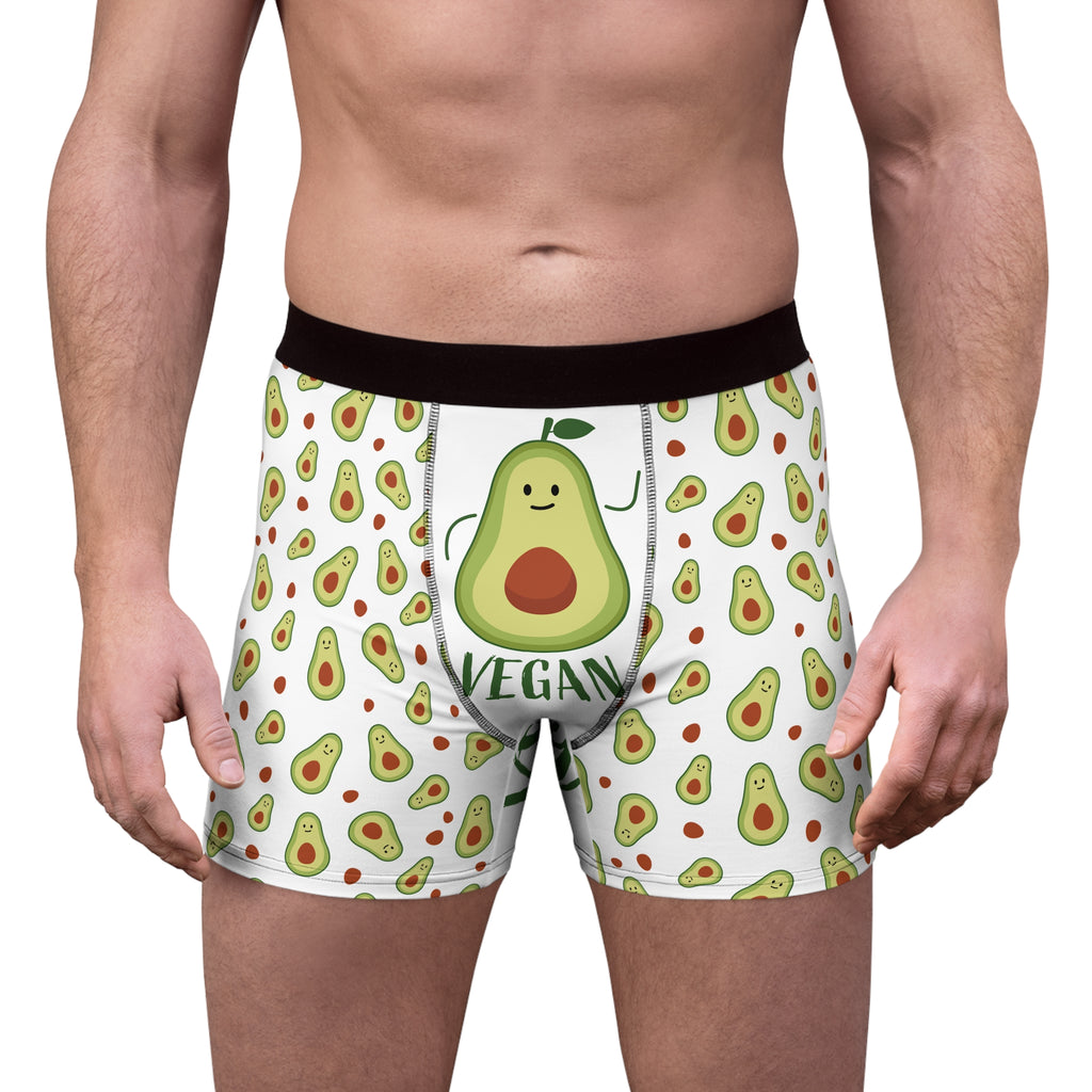 Vegan Avocado Boxer Briefs — Cute All-Over Print Men’s Undergarment