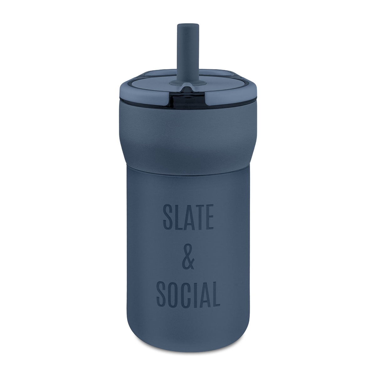 Kids’ 12oz Leakproof Straw Tumbler – Slate & Social Engraved Cup