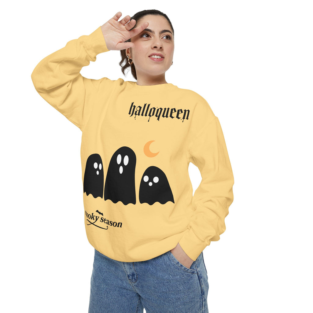 Halloween Ghosts Sweatshirt — "halloqueen" Spooky Season Crewneck