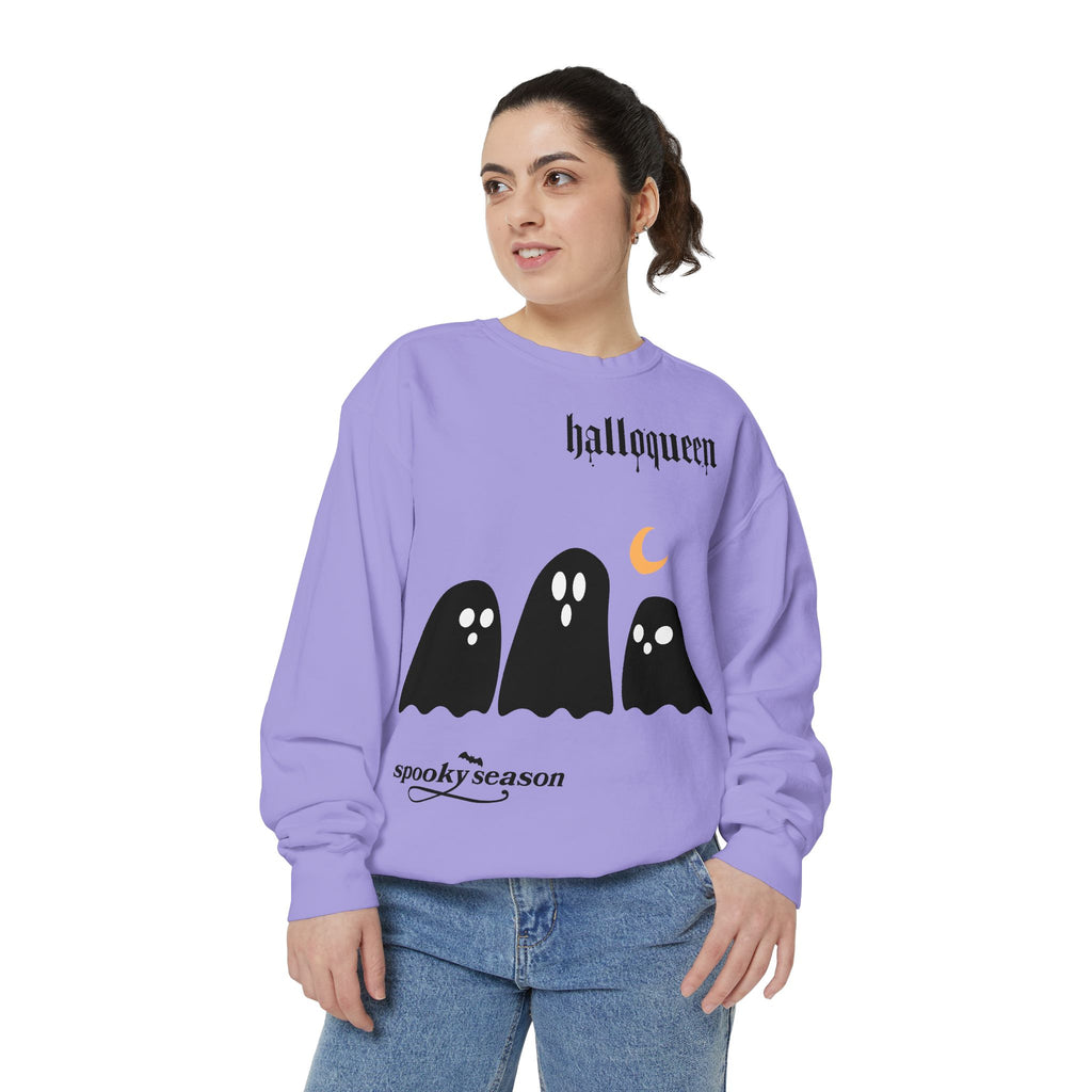 Halloween Ghosts Sweatshirt — "halloqueen" Spooky Season Crewneck