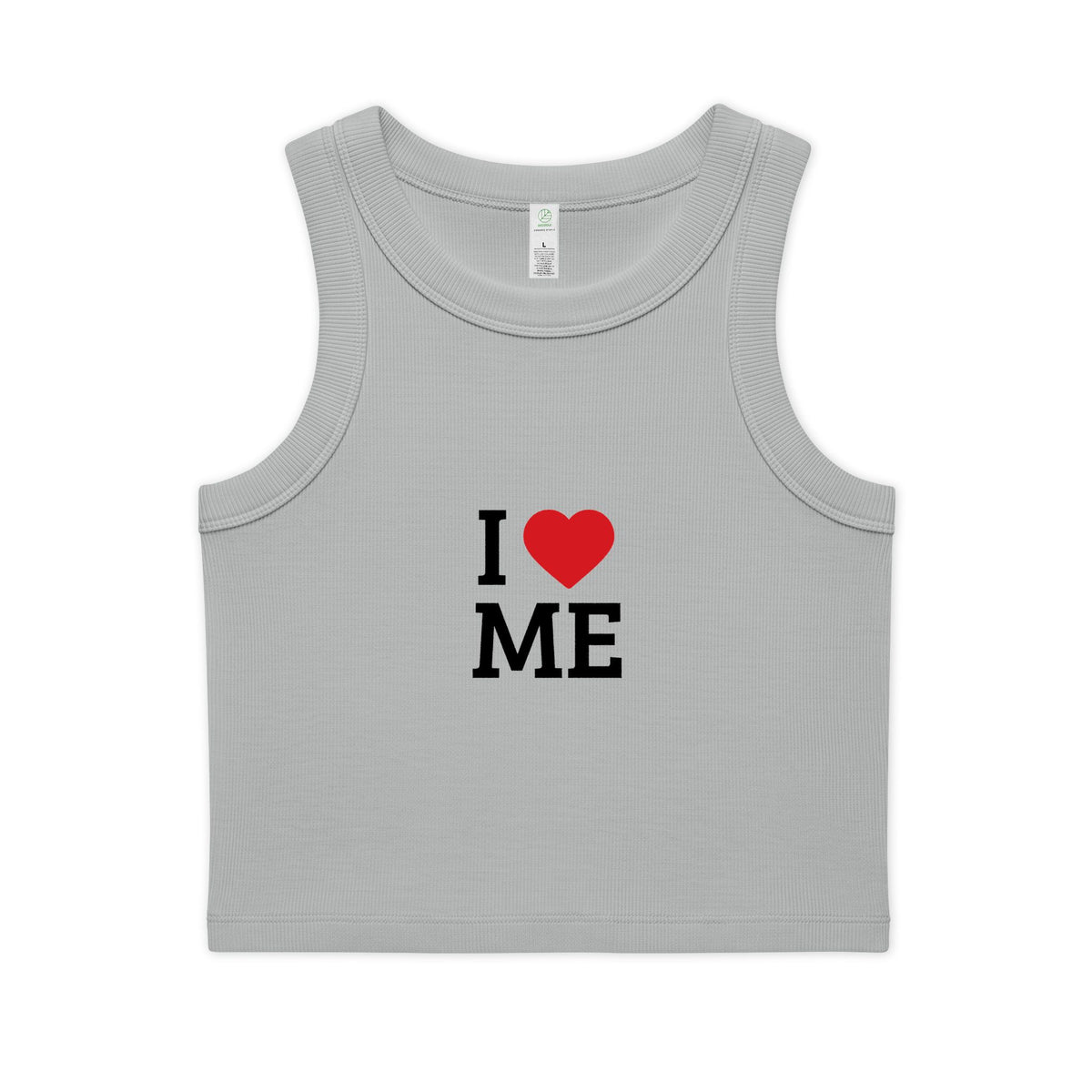 I  ME Rib Crop Tank — Self Love Organic Women's Tank Top