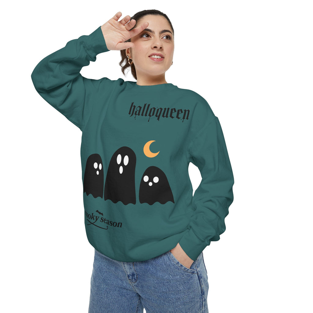 Halloween Ghosts Sweatshirt — "halloqueen" Spooky Season Crewneck