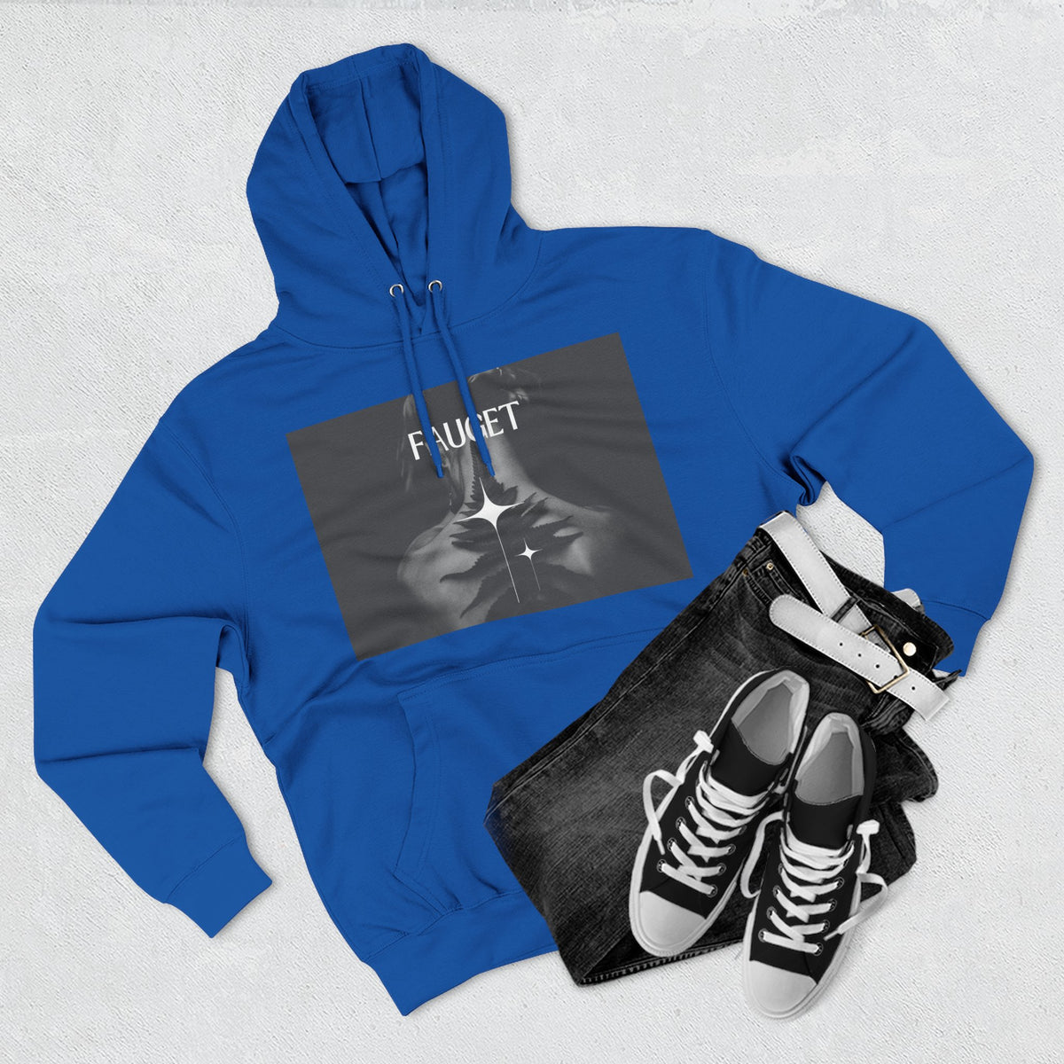 Hoodie — 'FAUCET' Monochrome Prayer Hands Graphic Hoodie