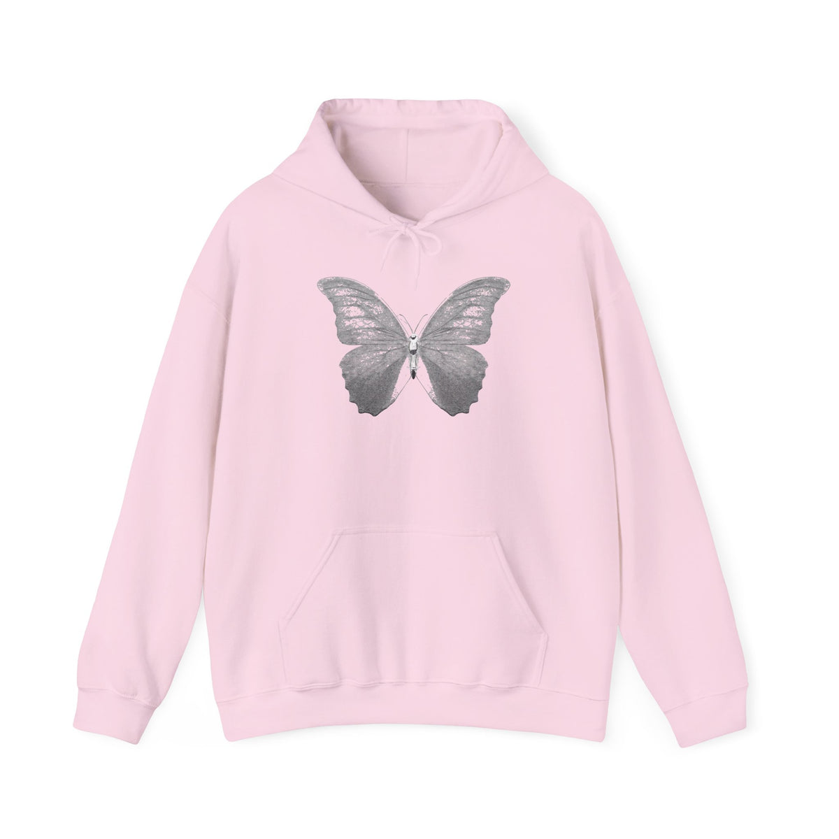 Butterfly Graphic Hoodie — 'Slate & Social' Minimalist White Pullover