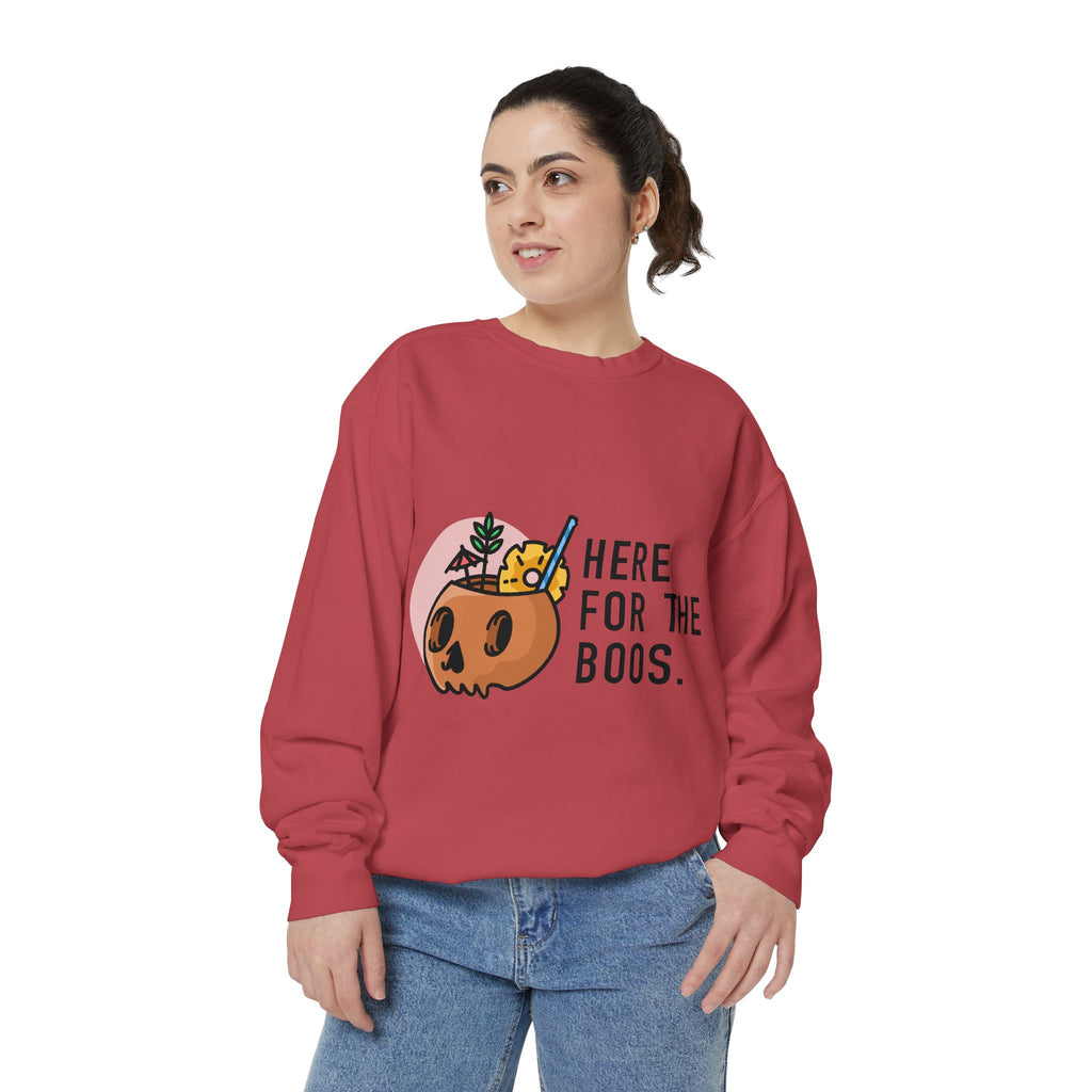 Halloween Pumpkin "Here for the Boos" Sweatshirt