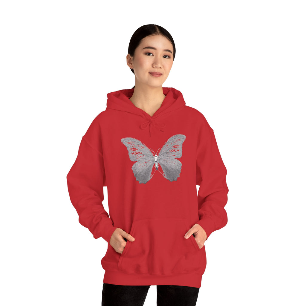Butterfly Graphic Hoodie — 'Slate & Social' Minimalist White Pullover