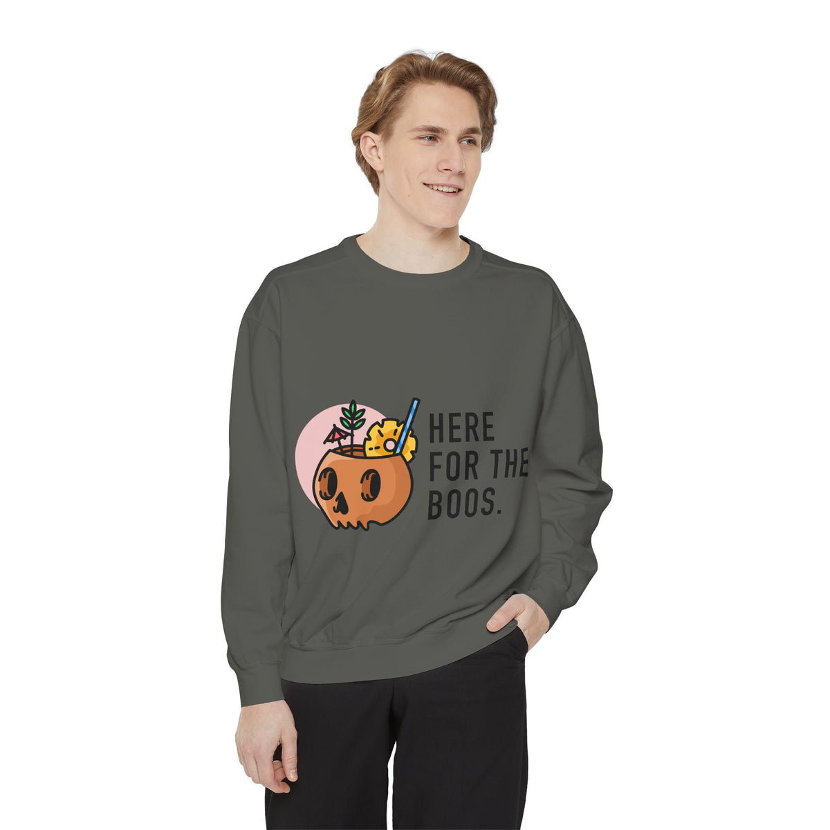 Halloween Pumpkin "Here for the Boos" Sweatshirt