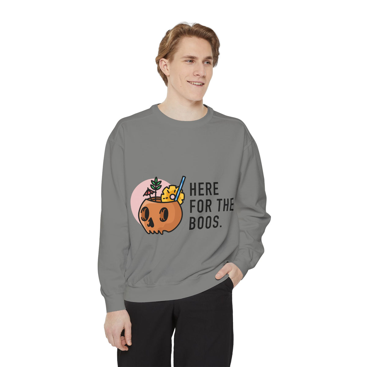 Halloween Pumpkin "Here for the Boos" Sweatshirt