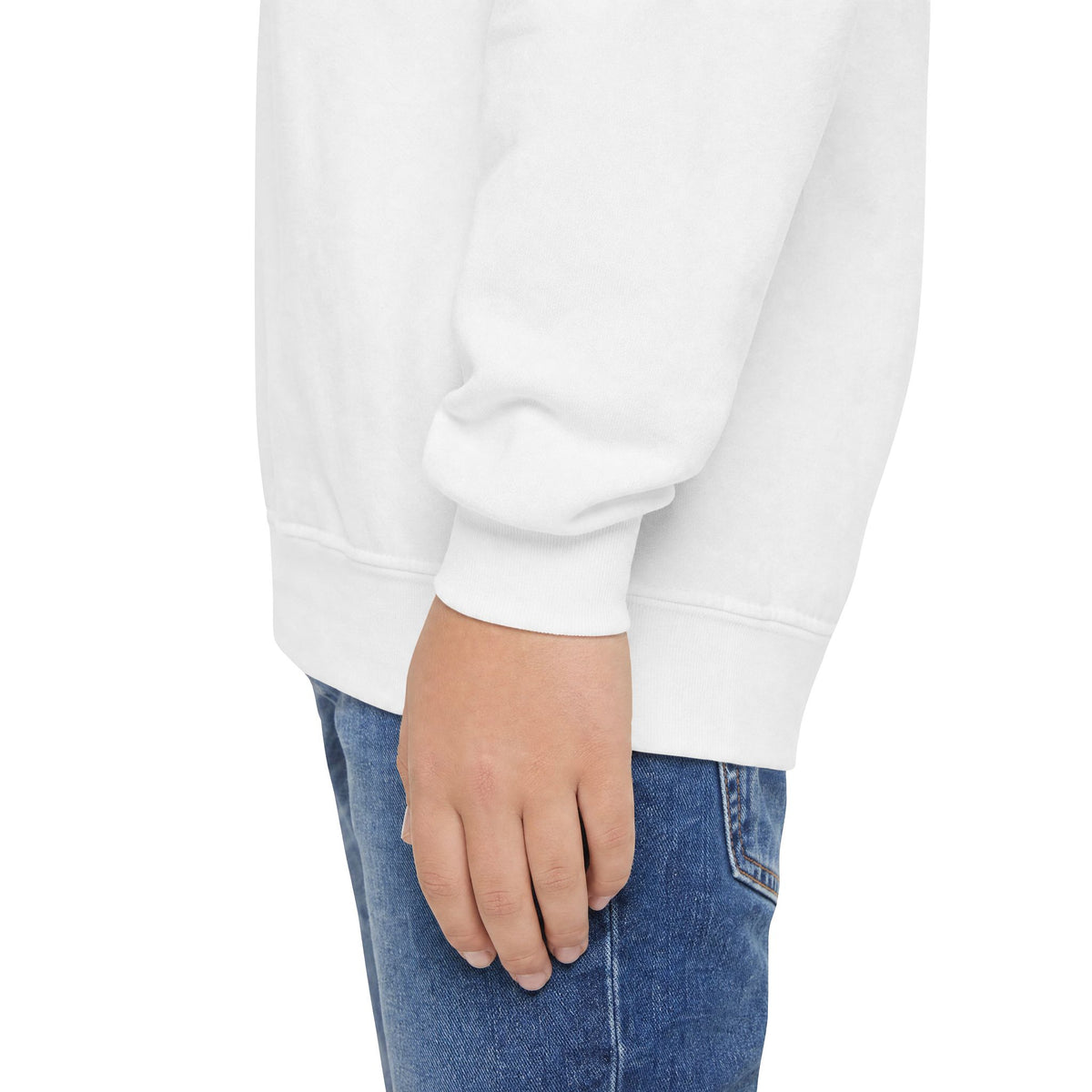 Youth Crewneck Sweatshirt — "School Story, Bro!" Earth Character with Soda | Slate & Social Back