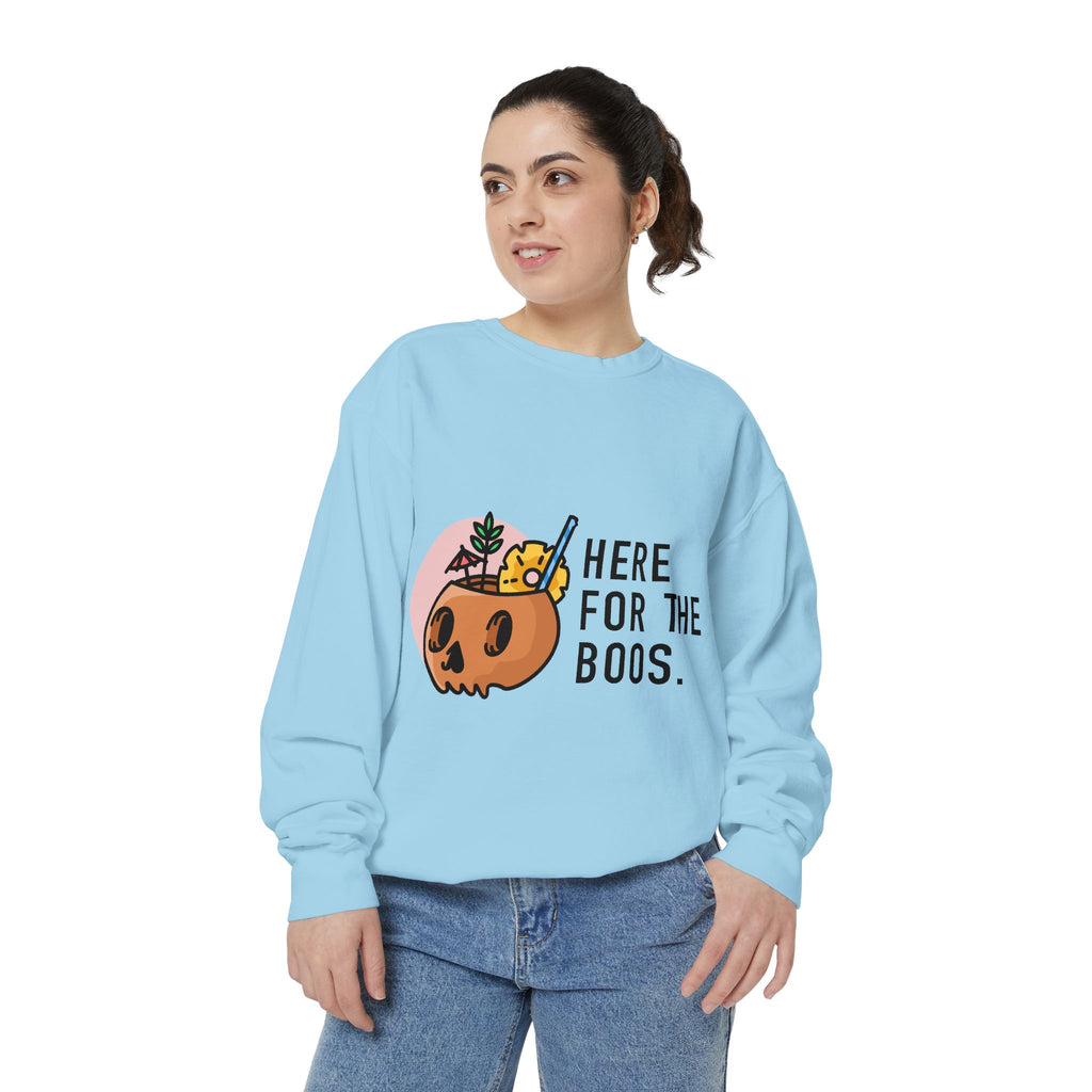 Halloween Pumpkin "Here for the Boos" Sweatshirt