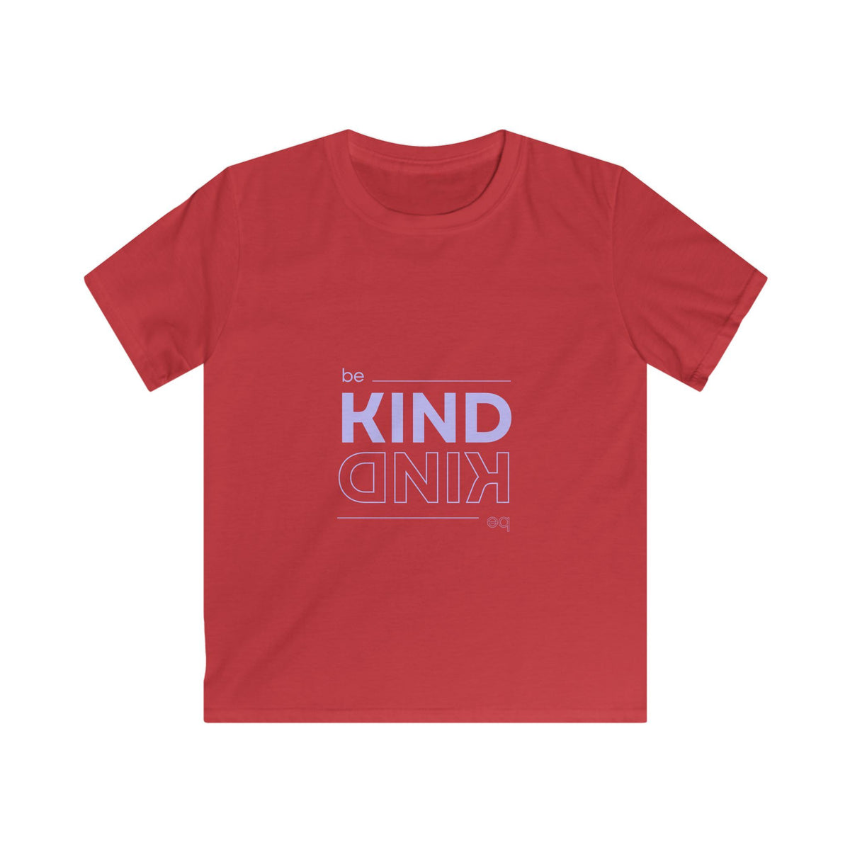 Kids Tee — "Be Kind" Pastel Mirror Graphic