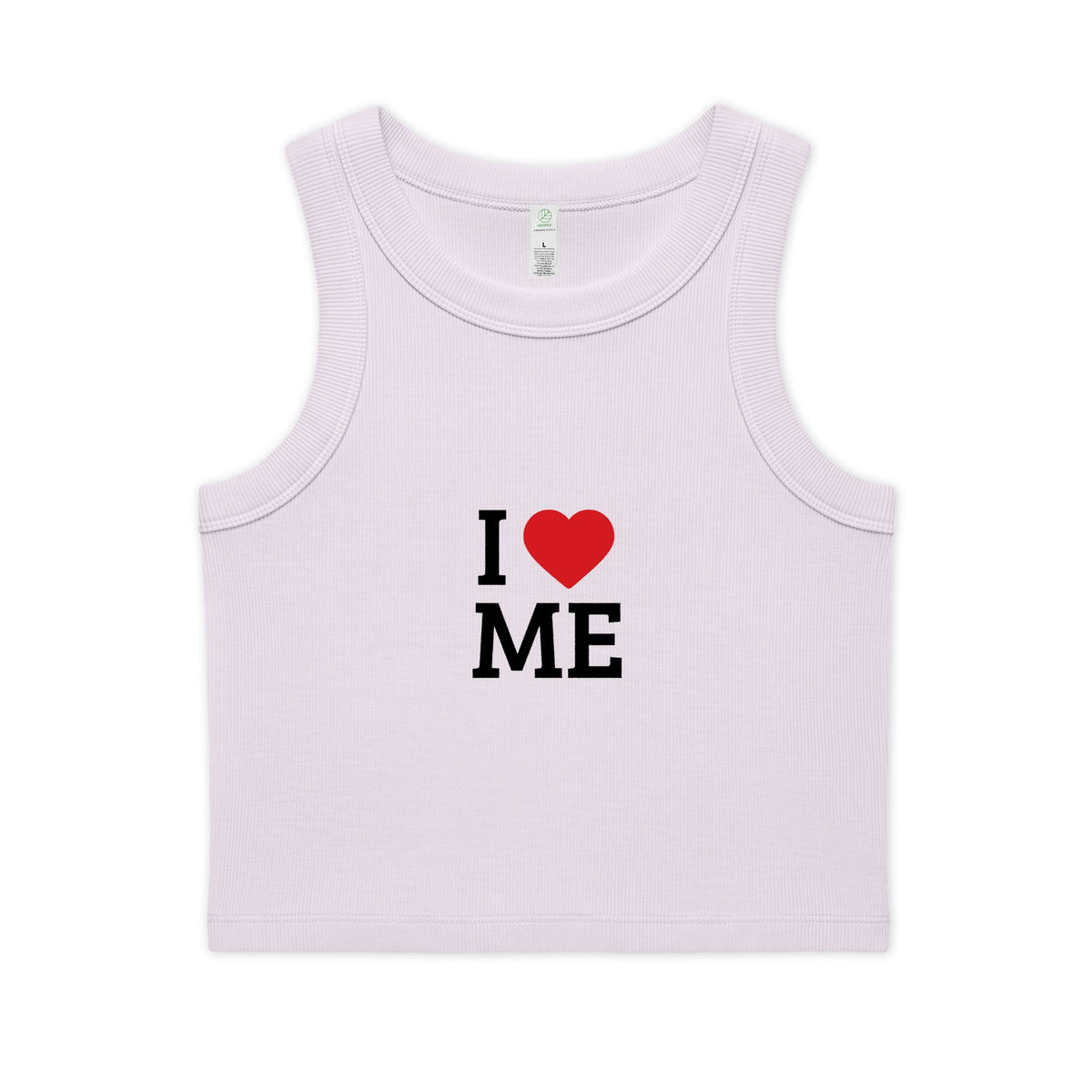 I  ME Rib Crop Tank — Self Love Organic Women's Tank Top