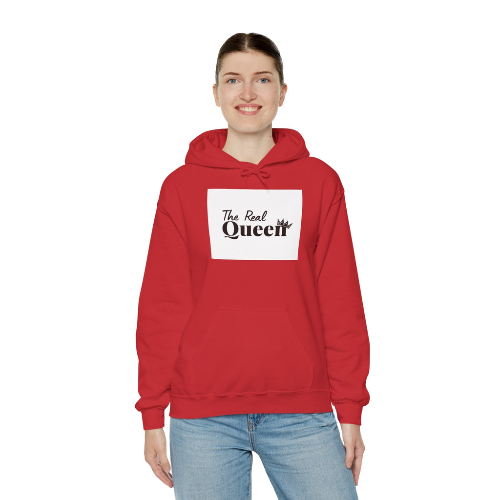 The Real Queen Hoodie — 'Slate & Social' Graphic Pullover for Bold Fashionistas