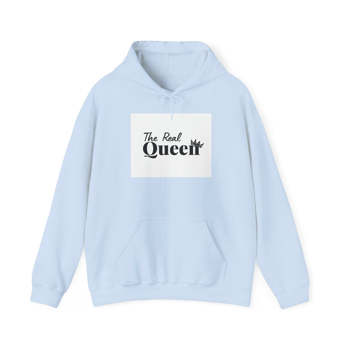 The Real Queen Hoodie — 'Slate & Social' Graphic Pullover for Bold Fashionistas