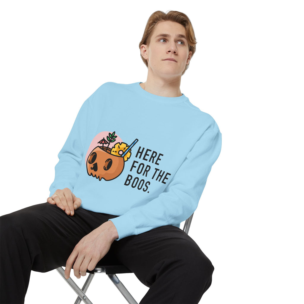 Halloween Pumpkin "Here for the Boos" Sweatshirt