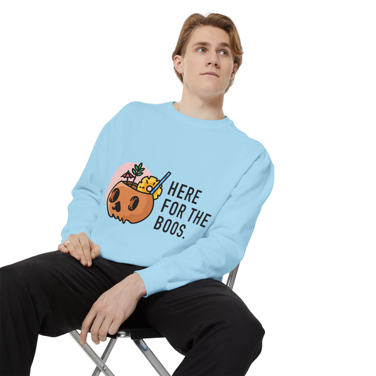 Halloween Pumpkin "Here for the Boos" Sweatshirt