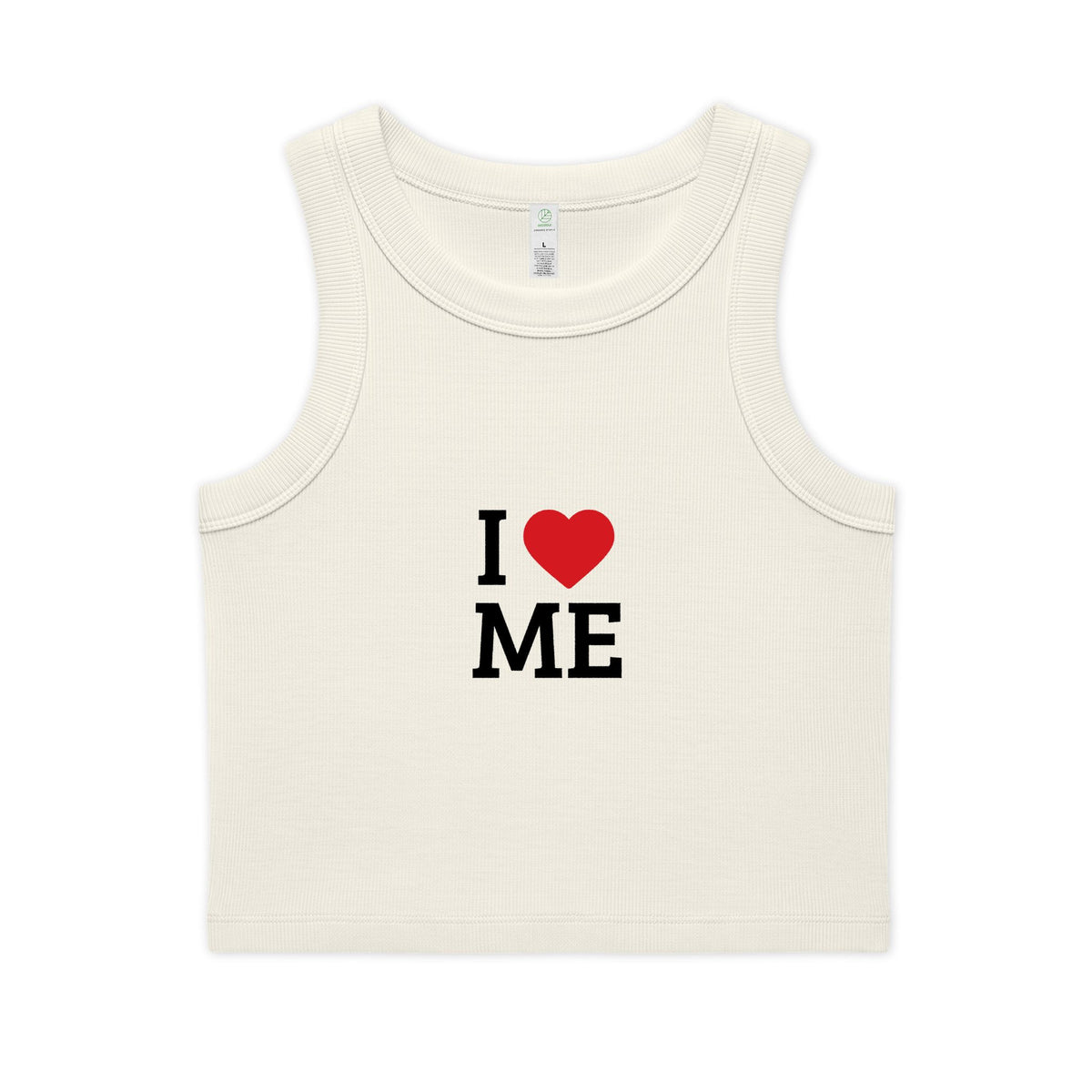I  ME Rib Crop Tank — Self Love Organic Women's Tank Top